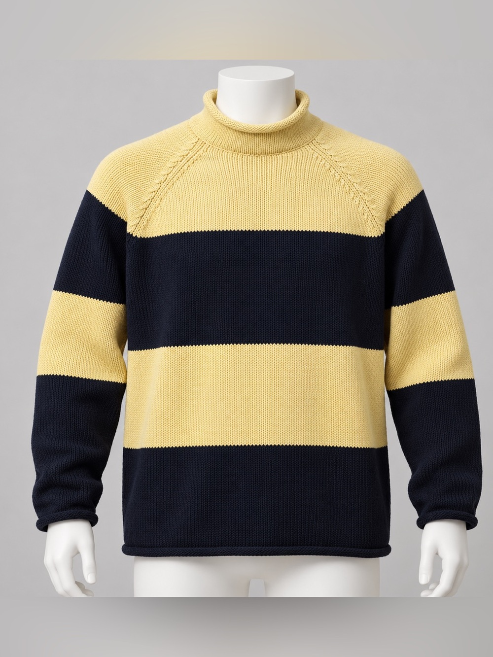 J.Crew 1988 Rollneck Rugby Stripe Cotton Sweater Men’s XL NWT